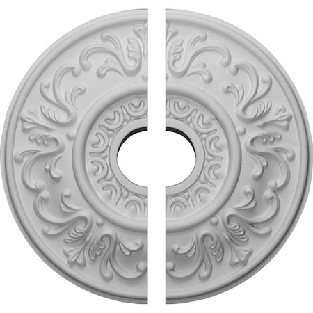 Ekena Millwork Valletta Ceiling Medallion, Two Piece (Fits Canopies up to 3 1/2"), 18"OD x 3 1/2"ID x 1"P CM18VL2